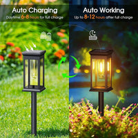 Lampi solare de exterior pentru gradina, 4 bucati, sensor lumina pornit/oprit, rezistent la ploaie/vant/ninsoare, 2200 mah