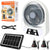 Ventilator cu incarcare solara, 15/20 cm, cu 2 becuri incluse, functie de powerbank, din ABS, cu USB, alb/gri