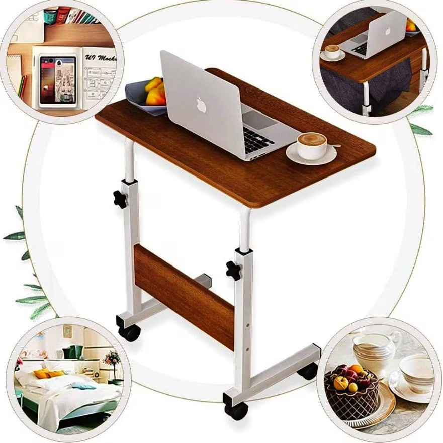 Masuta laptop reglabila, mini birou cu roti, 80 cm x 40 cm