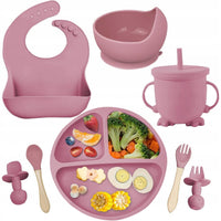 Set hranire bebelusi 8 piese, termorezistente, silicon, fara BPA, pliabile, usor de curatat - imagine 2
