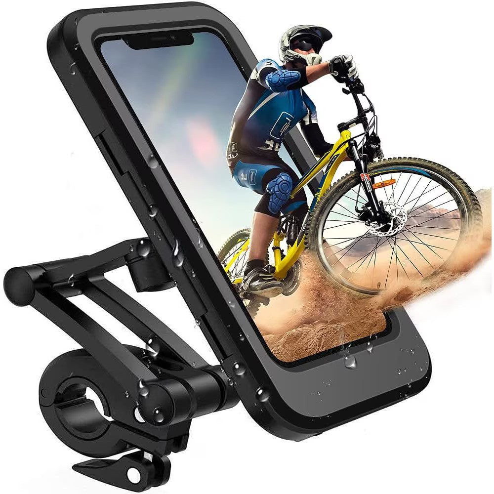 Suport telefon waterproof pentru Bicicleta, Magnet puternic, Secure Grip, Rotire 360°, Adjustable Features, Smart Design, Hands-free, Negru