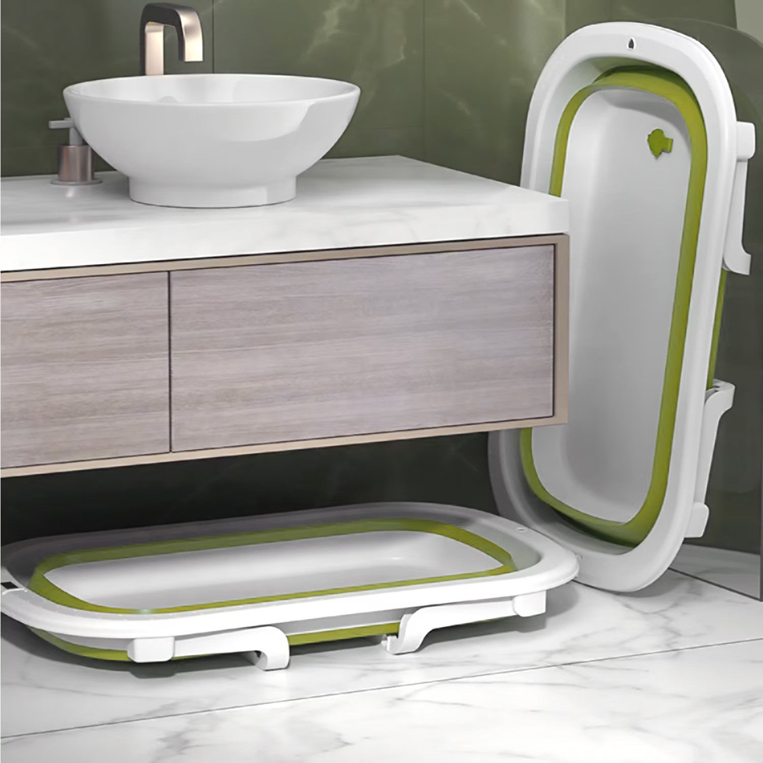 Cadita pliabila pentru bebelusi, cu suport pernuta, picioruse antiderapante