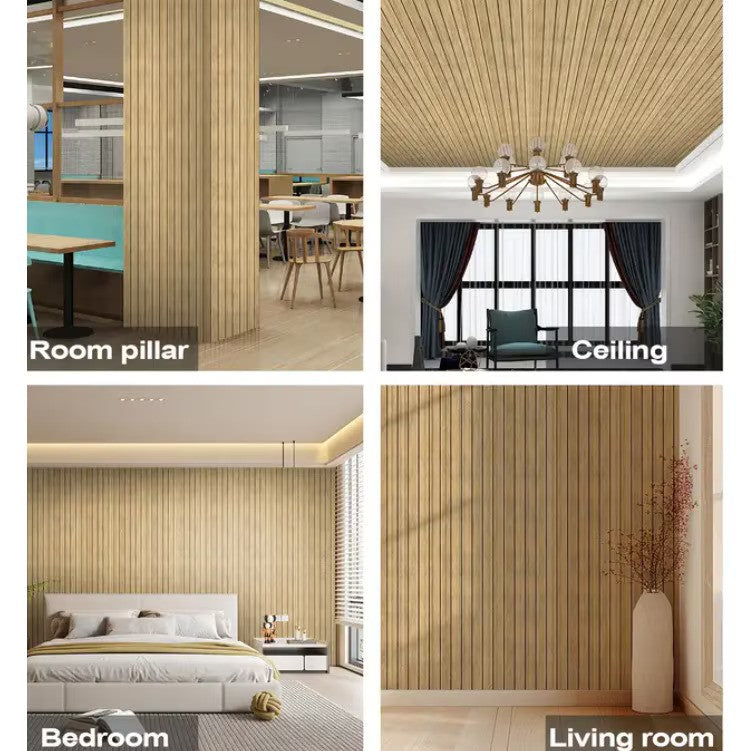 Tapet decorativ autoadeziv, aspect lemn vertical, 30x60cm, model 3D modern, pentru perete interior