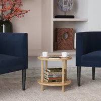 Masuta Cafea Rotunda Lemn Picioare Metalice Design Modern Gri Antracit - detaliu produs