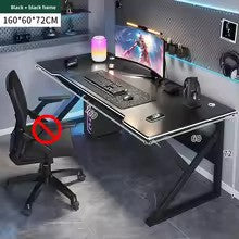 Birou gaming, structură metalică, design modern, 160 × 60 × 72 cm - detaliu produs