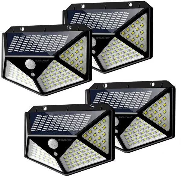 Set 4 Lampi Solare 100LED cu Senzor de Miscare Iluminare Exterior Waterproof - imagine principala