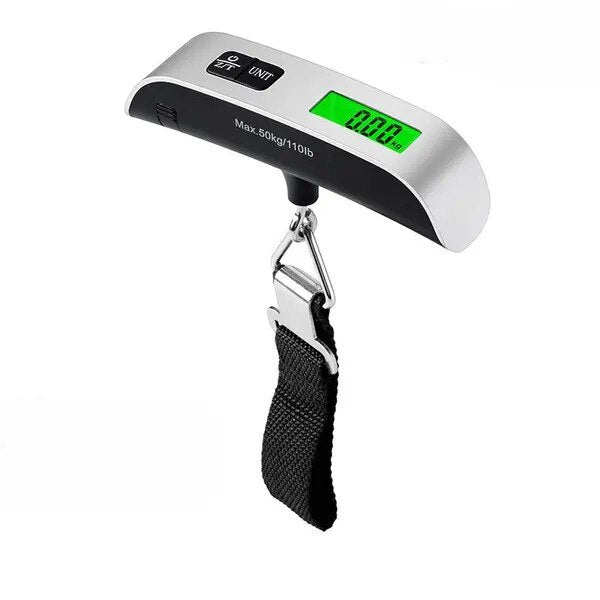 Cantar Portabil Bagaje 50kg Ecran LCD Iluminat Negru Compact - detaliu produs