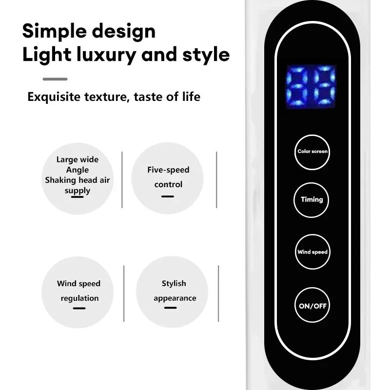 Ventilator digital cu telecomanda si timmer 1120 mm, oscilatie 90°, afisaj LED, 16 inch