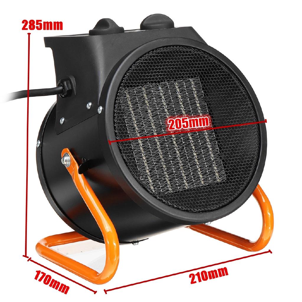 Aeroterma Electrica cu Rezistenta Ceramica, 220V, 3 trepte putere, flux aer 250 m³/h