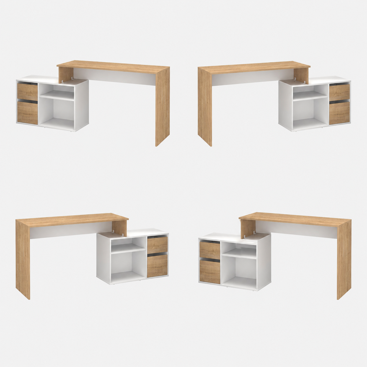 Birou modern 139x51x75 cm, cu corp de depozitare 92x40x53 cm, pentru birou, office sau home office