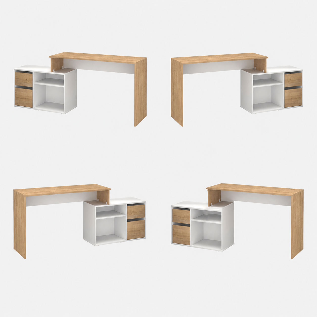 Birou modern 139x51x75 cm, cu corp de depozitare 92x40x53 cm, pentru birou, office sau home office