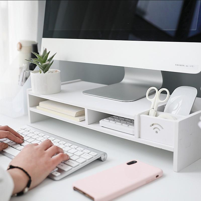 Suport multifunctional monitor, din PVC, 49x21x11cm
