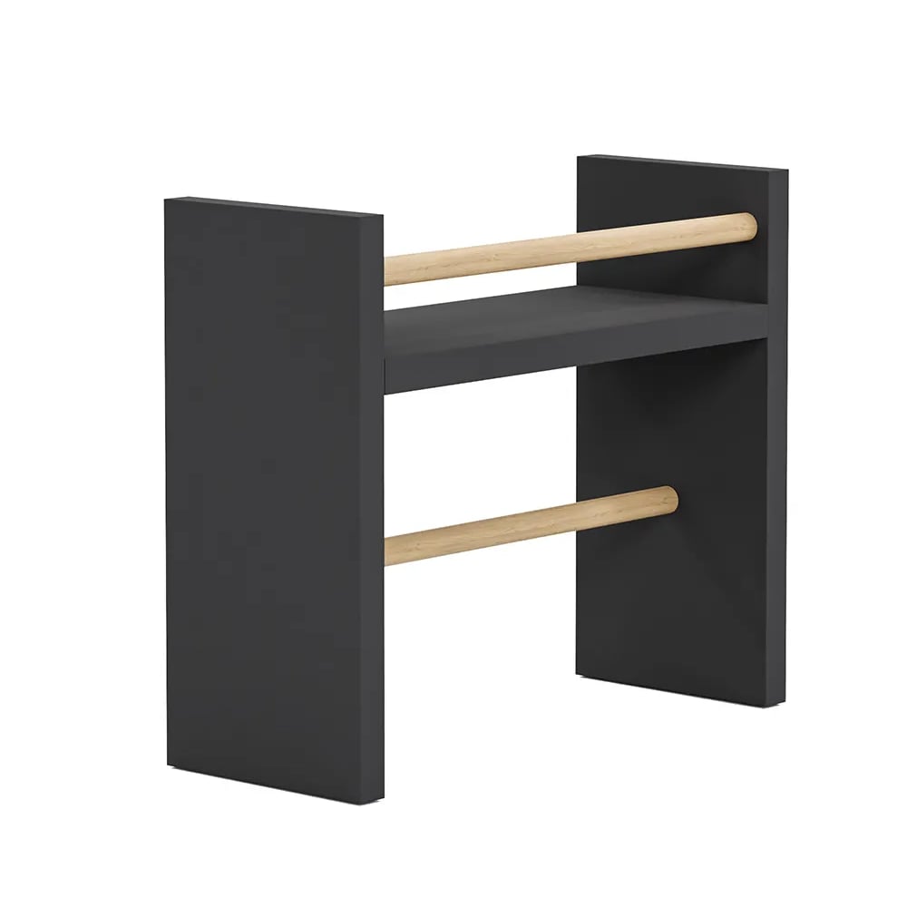 Raft lemn bucatarie 2 in 1 cu suport prosop hartie, organizator condimente, 30x13.5x29 cm