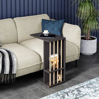 Masuta laterala cu roti, tip C, compacta, stil scandinav, 64 x 44 x 28,7 cm - imagine 2