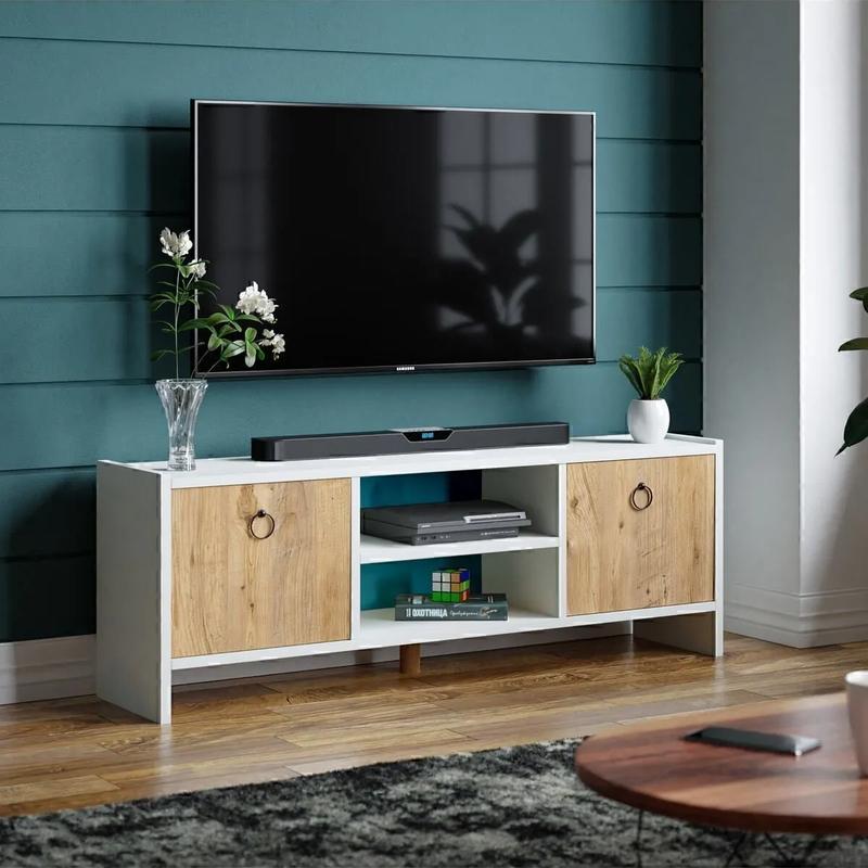 Comoda TV cu 2 usi, design modern, 120 x 29 x 43 cm