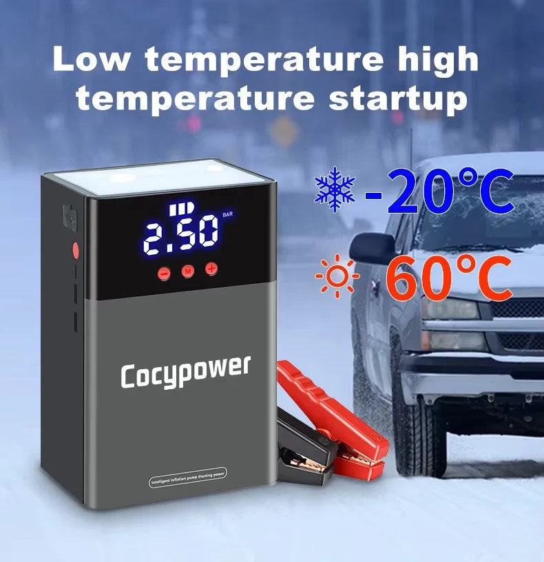 Jump Starter auto multifunctional 12V cu compresor aer 150 PSI si baterie 80000mAh