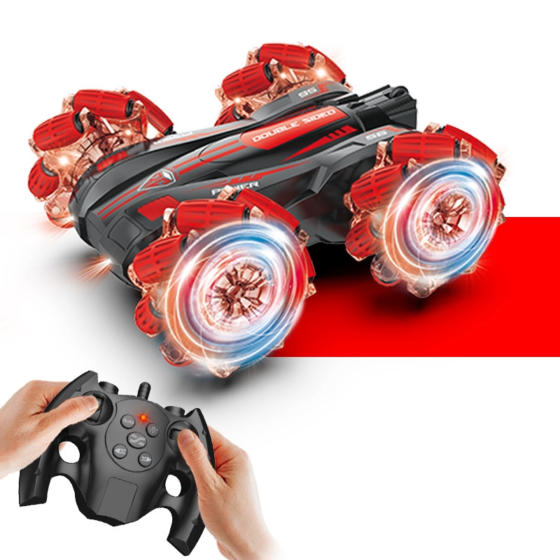 Masinuta de jucarie 4x4 cu control prin gesturi si telecomanda, off-road, fata dubla, lumini LED