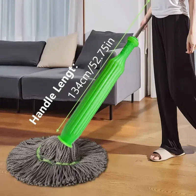 Mop cu stoarcere rapida, rasucire automata, cap din microfibra