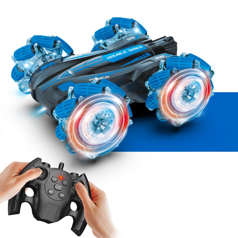 Masinuta de jucarie 4x4 cu control prin gesturi si telecomanda, off-road, fata dubla, lumini LED