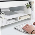 Suport pentru monitor cu 2 niveluri, 49 × 20,4 × 10 cm, alb