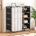 Organizator pantofi 5 rafturi cu Perdea de protectie, 58x26x78cm, negru