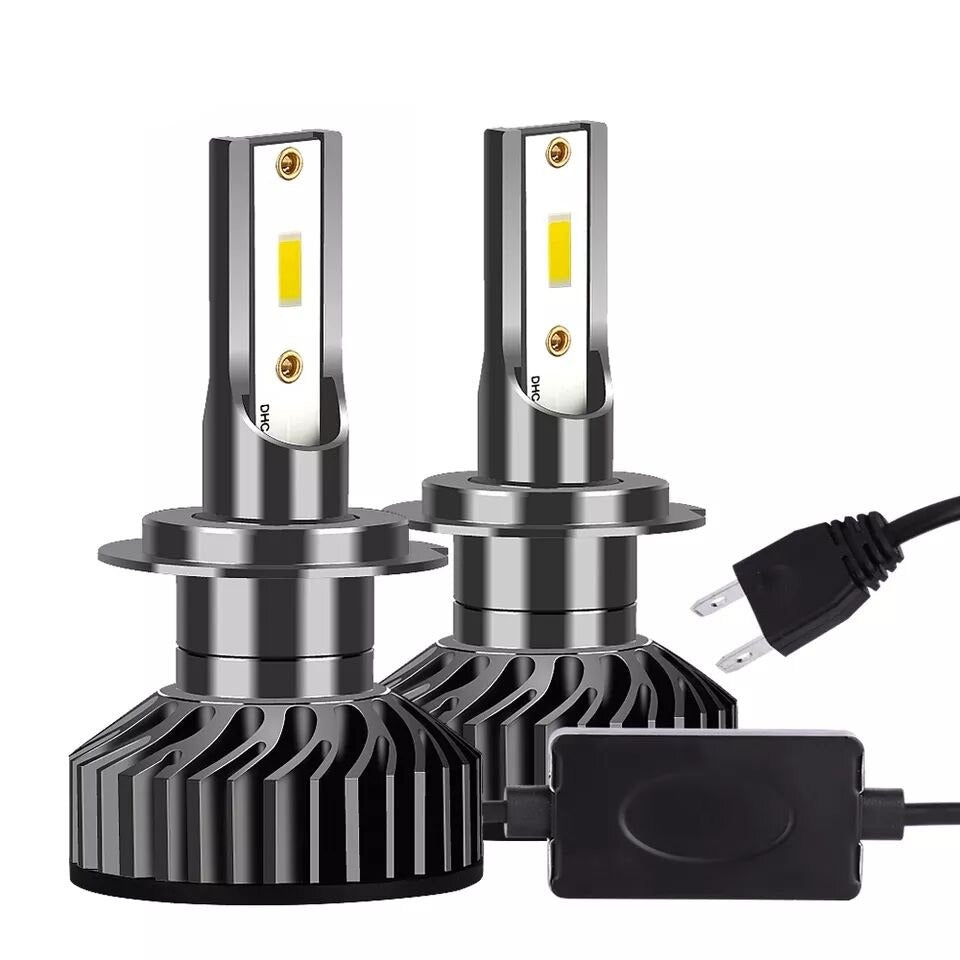 Set 2 becuri LED H7 100W, 9V-32V, F2 COB, ventilator slim, canbus, 6000K