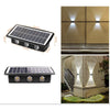 Lampa solara LED bidirectionala dreptunghiulara pentru perete, 20.5x10 cm, 6 LED-uri, 5.5V, rezistenta la apa IP65, alb cald