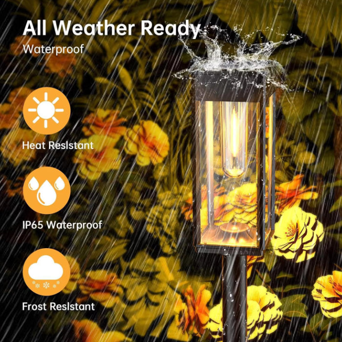 Lampi solare de exterior pentru gradina, 4 bucati, sensor lumina pornit/oprit, rezistent la ploaie/vant/ninsoare, 2200 mah, 8-10 ore de functionare