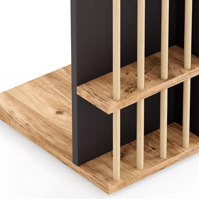 Masuta laterala cu roti, tip C, compacta, stil scandinav, 64 x 44 x 28,7 cm