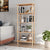 Raft decorativ cu 5 polite  din lemn, design modern, 29x60x137 cm