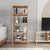 Raft decorativ cu 5 polite  din lemn, design modern, 29x60x137 cm