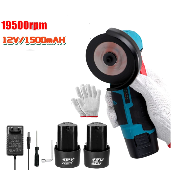 Mini Polizor unghiular portabil cu 1 sau 2 acumulatori 24V, 5 discuri incluse