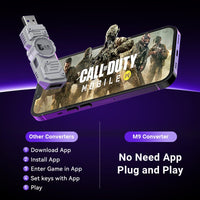 Set Gaming telefon complet 5 in 1 cu tastatura Iluminata RGB, emulator jocuri telefon, mouse gaming, suport telefon Inclus, mouse pad Inclus, Wireless, cu inteligent Spray control, compatibil Android