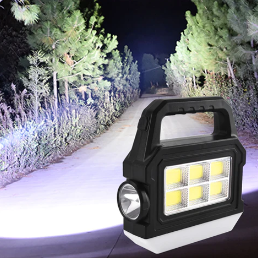 Lanterna solara COB +LED portabila, reincarcabila, raza lunga, 50m, design compact