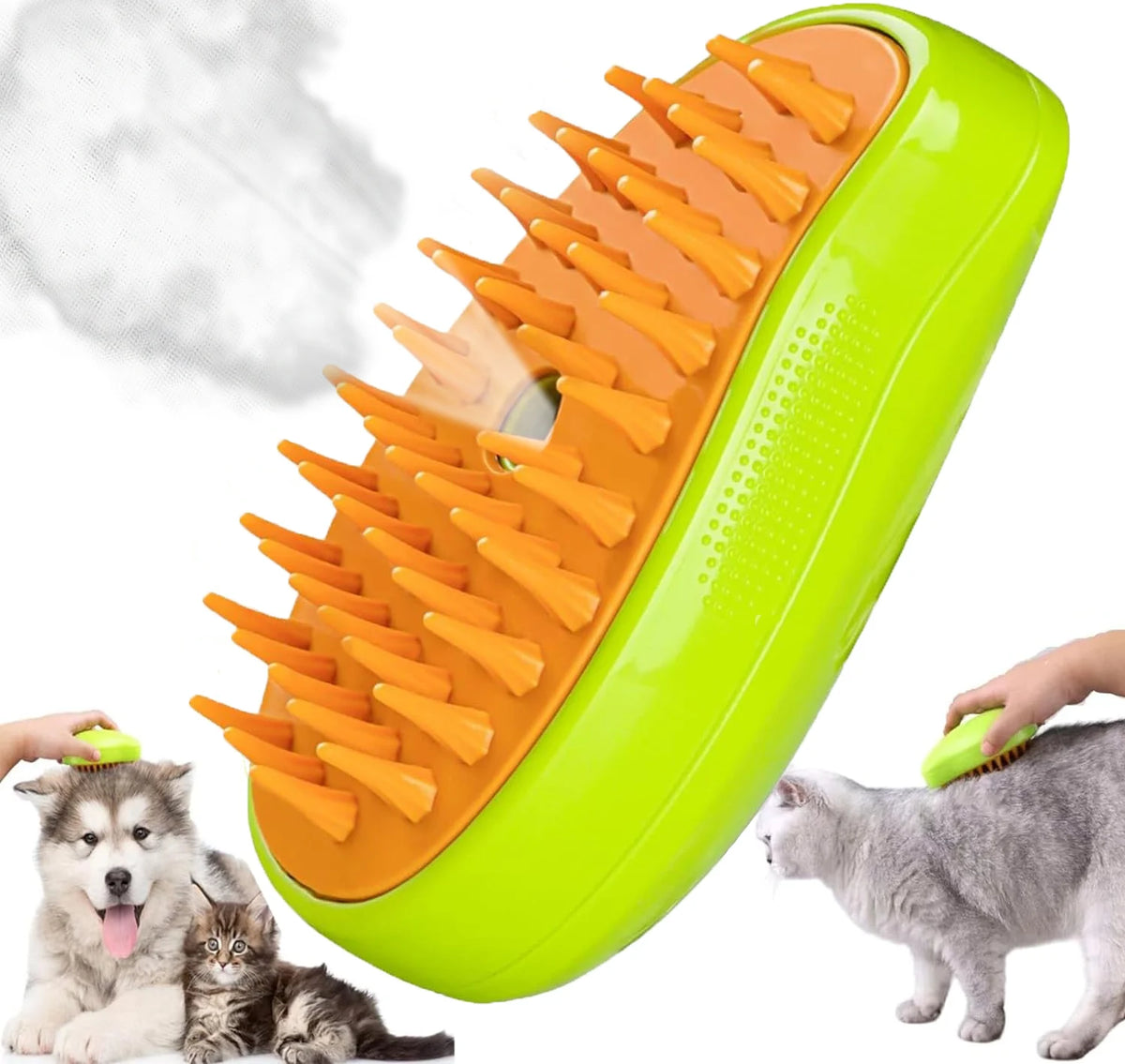 Perie 3 în 1 pentru Animale – Cu Aburi, Pulverizare și Dozator