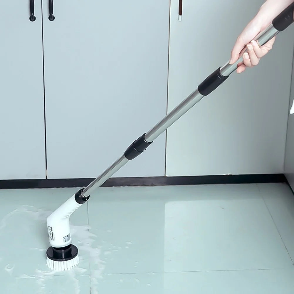 Perie Electrica Rotativa 7 in 1, 7 capete incluse, 2 viteze, pentru curatare pete dificile, maner reglabil si detasabil, autonomie ridicata, indicator LED