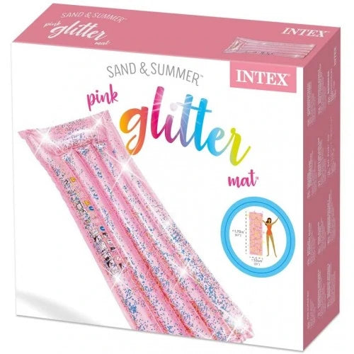 Saltea gonflabila cu sclipici Intex 58720, 1.70 x 53cm, roz