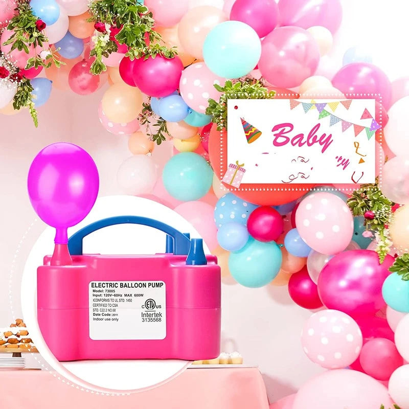 Pompa Electrică pentru Umflat Baloane – 600W, cu 2 Orificii și Mod Automat/Manual