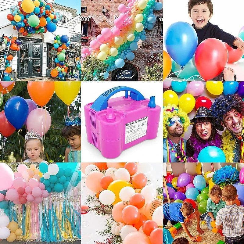 Pompa Electrică pentru Umflat Baloane – 600W, cu 2 Orificii și Mod Automat/Manual