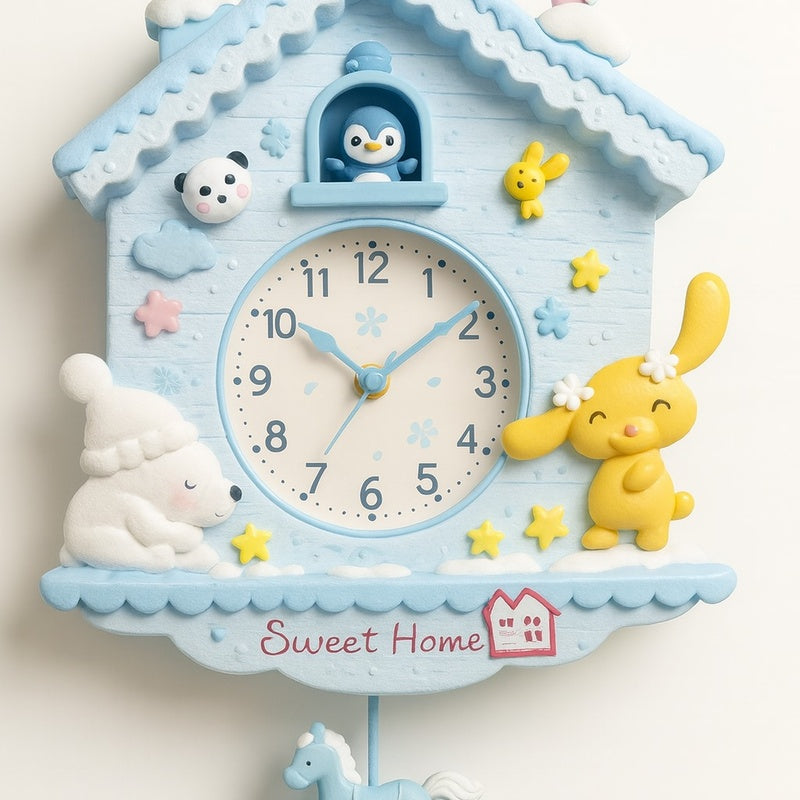 Ceasuri decorative de perete pentru camera copiilor – modele Sweet Home si Welcome Home (36 x 30 cm)