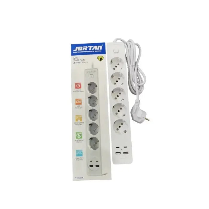 Prelungitor Jortan, 3,4 sau 5 prize + 2 porturi USB si 2 porturi USB C
