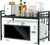 Raft metalic cuptor cu microunde, negru, etajera ajustabila, organizator bucatarie, 40-60 x 36.5 x 45 cm