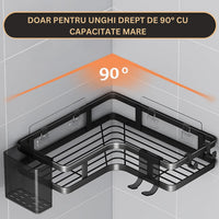Set 2 rafturi de colt pentru baie sau bucatarie,5 piese, cu suport pentru periuta si pasta de dinti - imagine 9