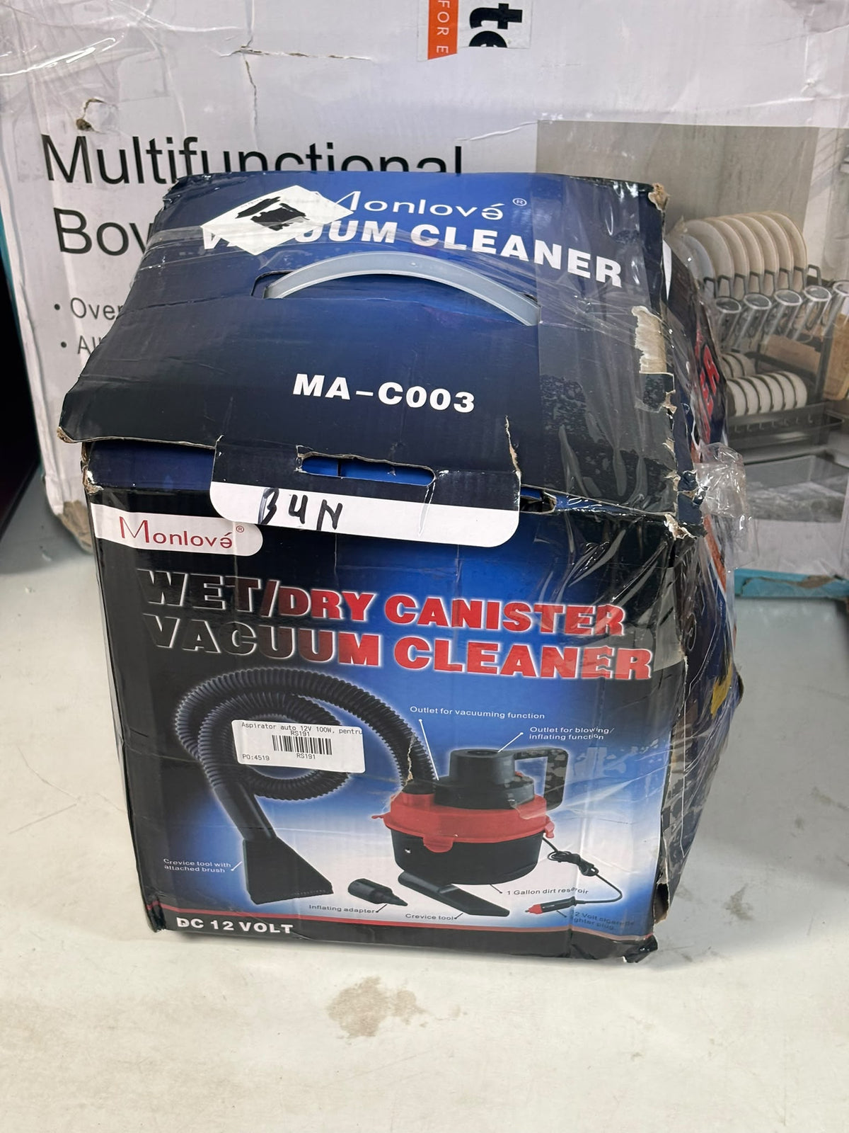 RESIGILAT — Aspirator auto 12V 100W, pentru aspirare uscata si umeda · Bun #001
