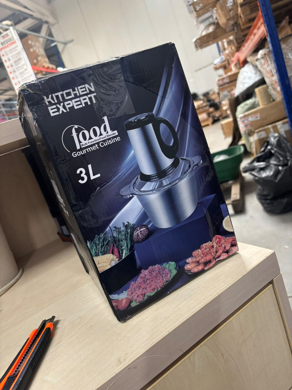 RESIGILAT — Tocator electric carne si legume, 4 lame inox, 2 viteze, capacitate mare, bol inox 5L / 500W · Incomplet #003