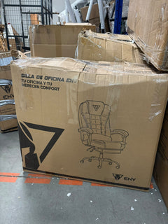 RESIGILAT — Scaun de Birou Ergonomic Directorial, Piele Ecologică, Recliner și Suport pentru Picioare gri · Acceptabil #004