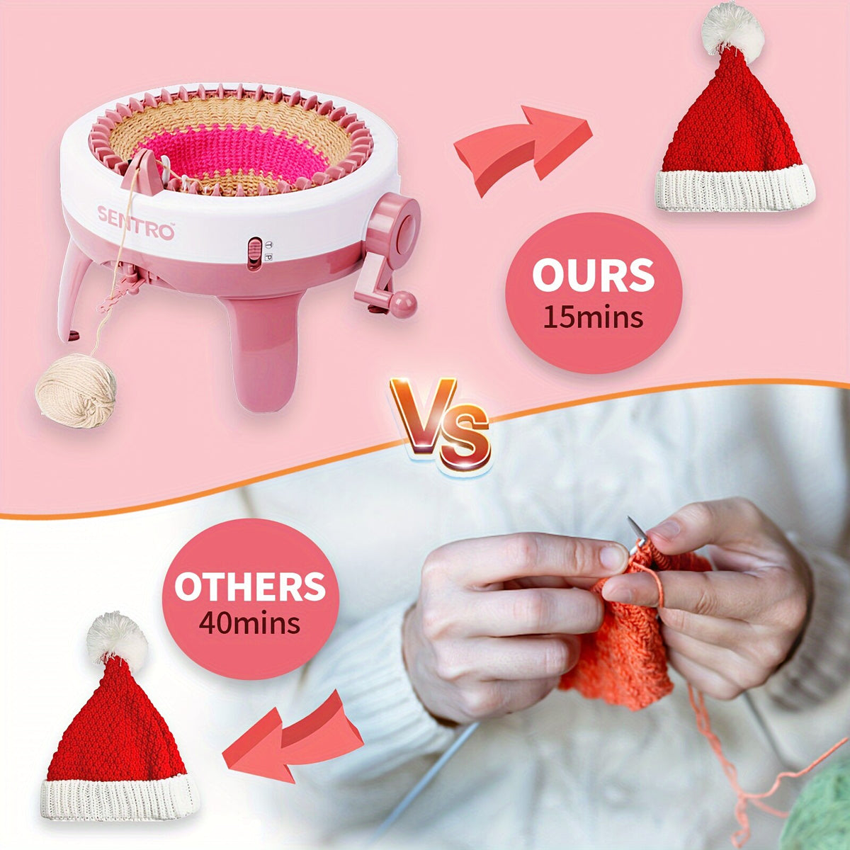 Masina de tricotat automata cu 40 de ace + accesorii