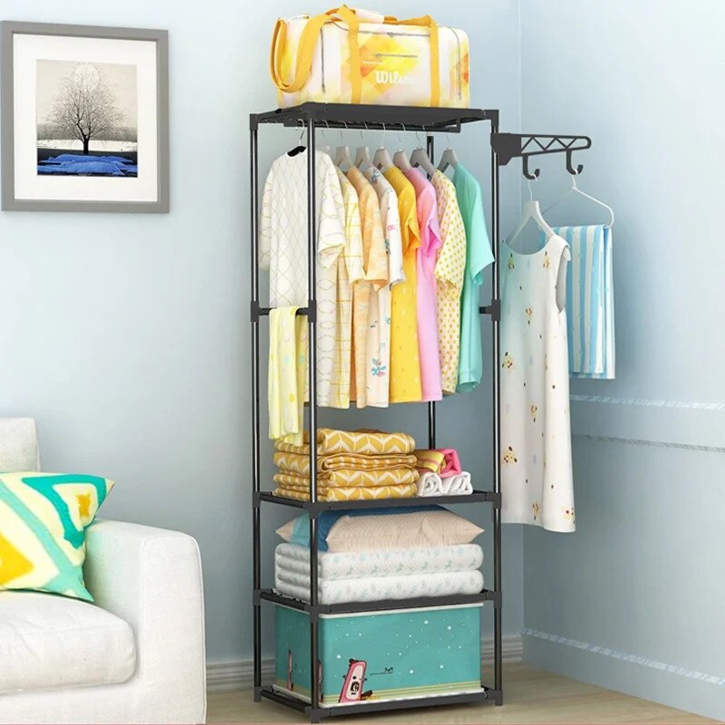 Raft multifuncțional cu 4 niveluri de Pantofi si Haine, 55 x 170 x 36 cm