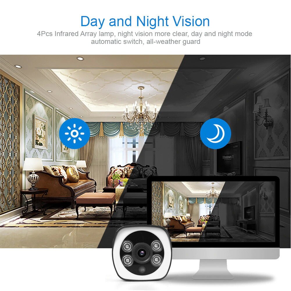Camera de exterior IP WiFi, 2MP 1080p, IR 30m, lentila 4 mm, Microfon, MicroSD