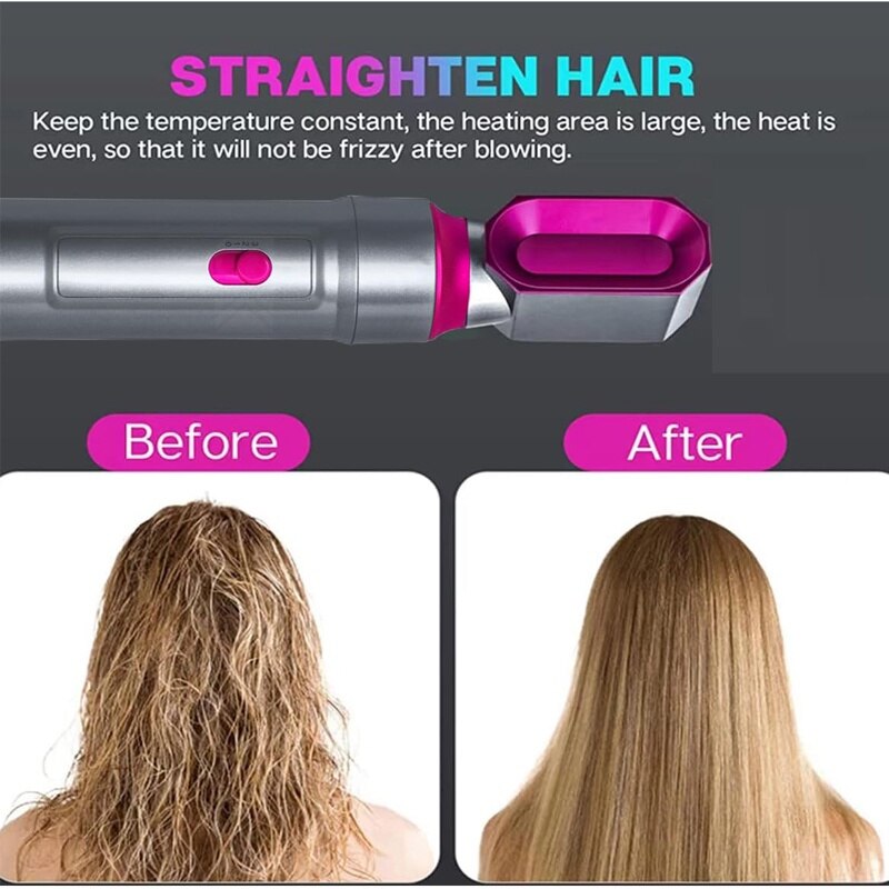 Set perie de par 5 in 1, 1000W, cu capete detasabile, design portabil, 32x15x5cm